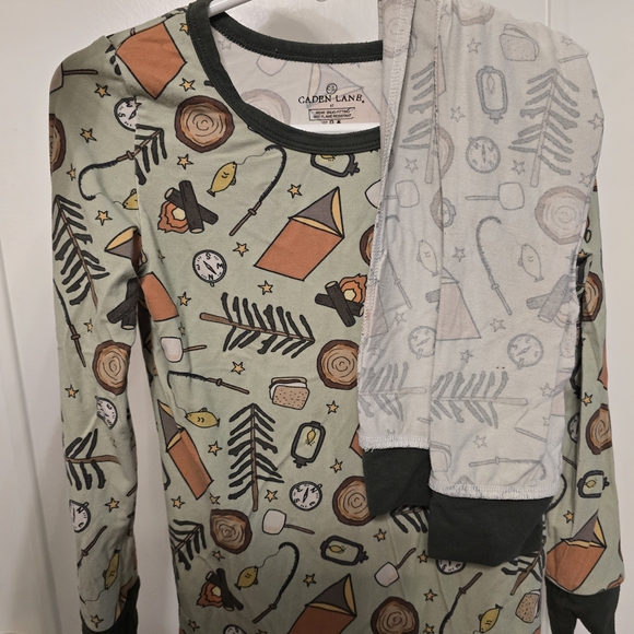 Caden Lane Kids Pajamas - Green and Gray - Picture 1 of 6